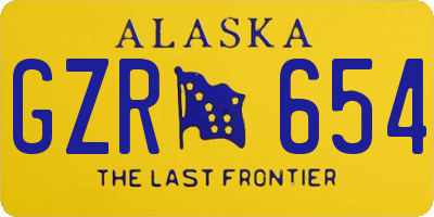 AK license plate GZR654