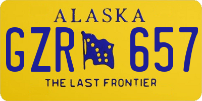 AK license plate GZR657