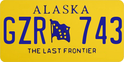 AK license plate GZR743