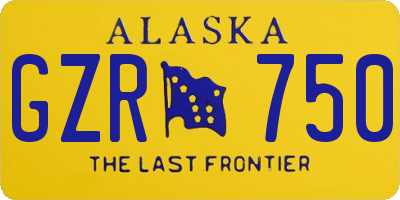 AK license plate GZR750