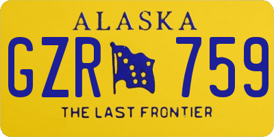 AK license plate GZR759