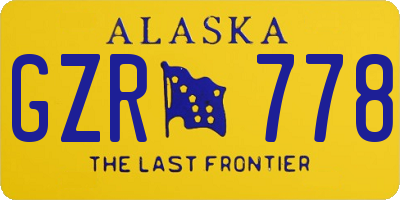 AK license plate GZR778