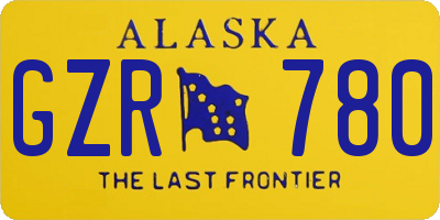 AK license plate GZR780