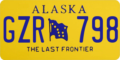 AK license plate GZR798