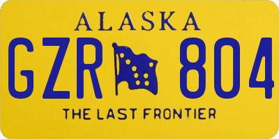 AK license plate GZR804