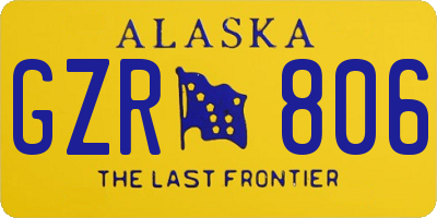 AK license plate GZR806