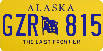 AK license plate GZR815