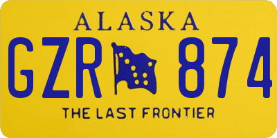 AK license plate GZR874