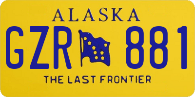 AK license plate GZR881