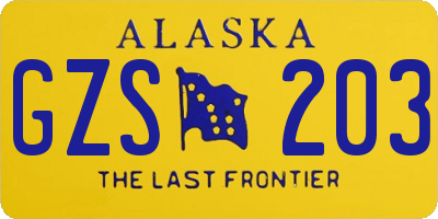 AK license plate GZS203