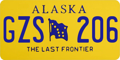 AK license plate GZS206