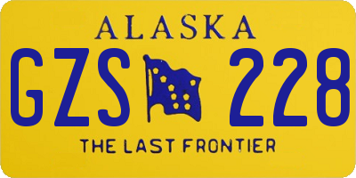AK license plate GZS228