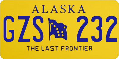AK license plate GZS232