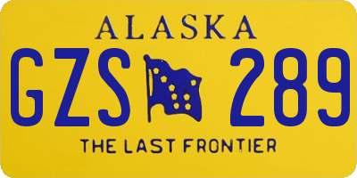 AK license plate GZS289
