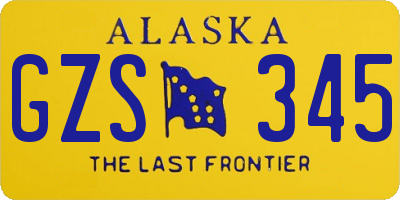 AK license plate GZS345