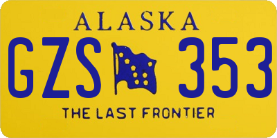AK license plate GZS353