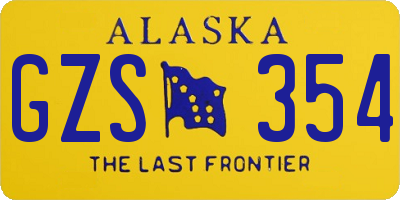 AK license plate GZS354