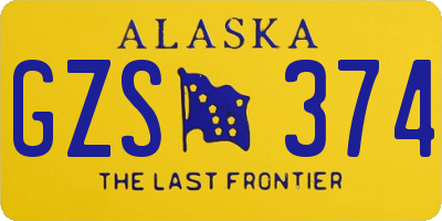 AK license plate GZS374