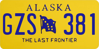 AK license plate GZS381