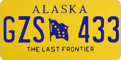 AK license plate GZS433