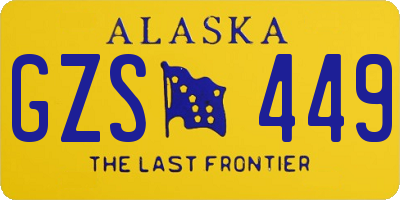 AK license plate GZS449