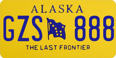 AK license plate GZS888