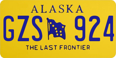 AK license plate GZS924