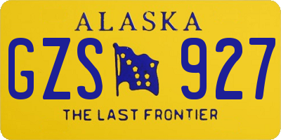 AK license plate GZS927