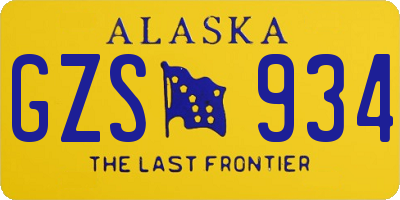 AK license plate GZS934