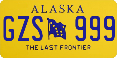 AK license plate GZS999