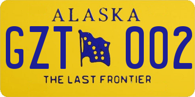 AK license plate GZT002