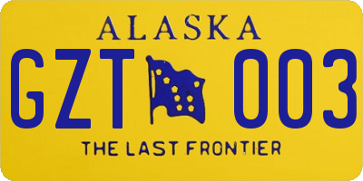 AK license plate GZT003