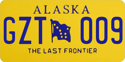 AK license plate GZT009