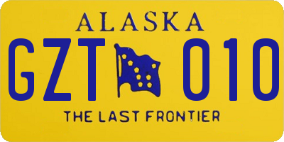 AK license plate GZT010