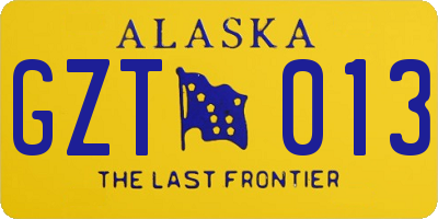 AK license plate GZT013
