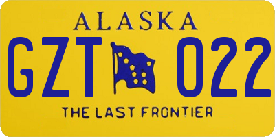 AK license plate GZT022