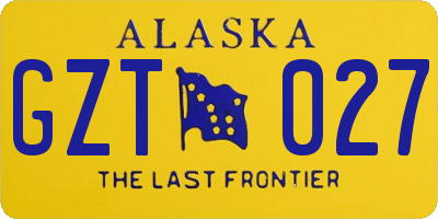 AK license plate GZT027