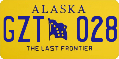 AK license plate GZT028