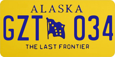 AK license plate GZT034