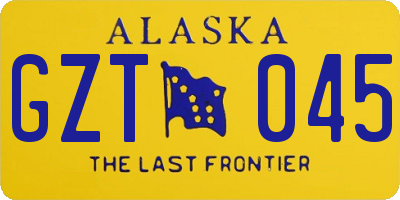 AK license plate GZT045