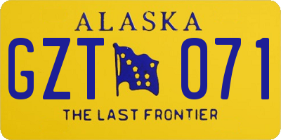 AK license plate GZT071