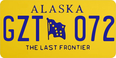 AK license plate GZT072