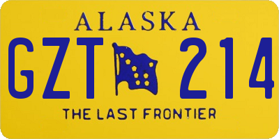 AK license plate GZT214