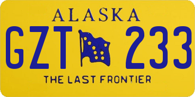 AK license plate GZT233