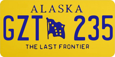 AK license plate GZT235
