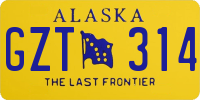 AK license plate GZT314