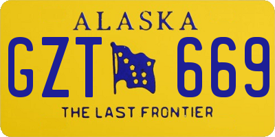AK license plate GZT669