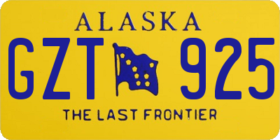 AK license plate GZT925