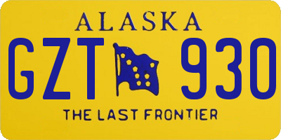 AK license plate GZT930