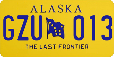 AK license plate GZU013